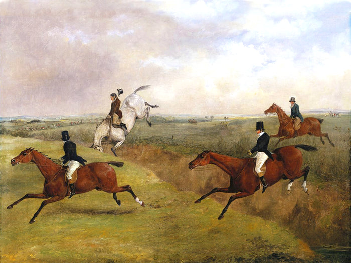 Fine Oleograph on Canvas - The Grand Leicestershire Steeplechase