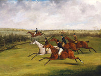 Superb Oleograph on Canvas - The Grand Leicestershire Steeplechase