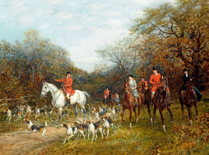 Oleograph on Canvas of a Huntsman & Hounds 