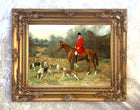 Fine Oleograph on Canvas of a Huntsman & Hounds in the Field