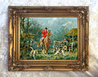 Oleograph on Canvas of a Huntsman and Hounds