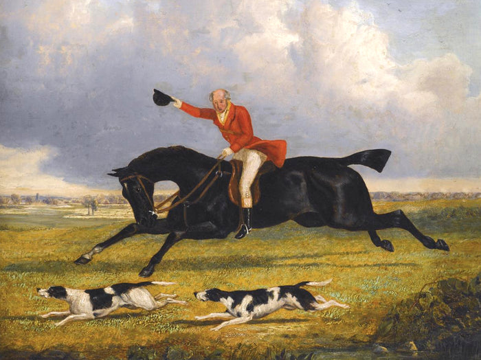 Oleograph on Canvas of a Huntsman & Hounds after J.F.Herring