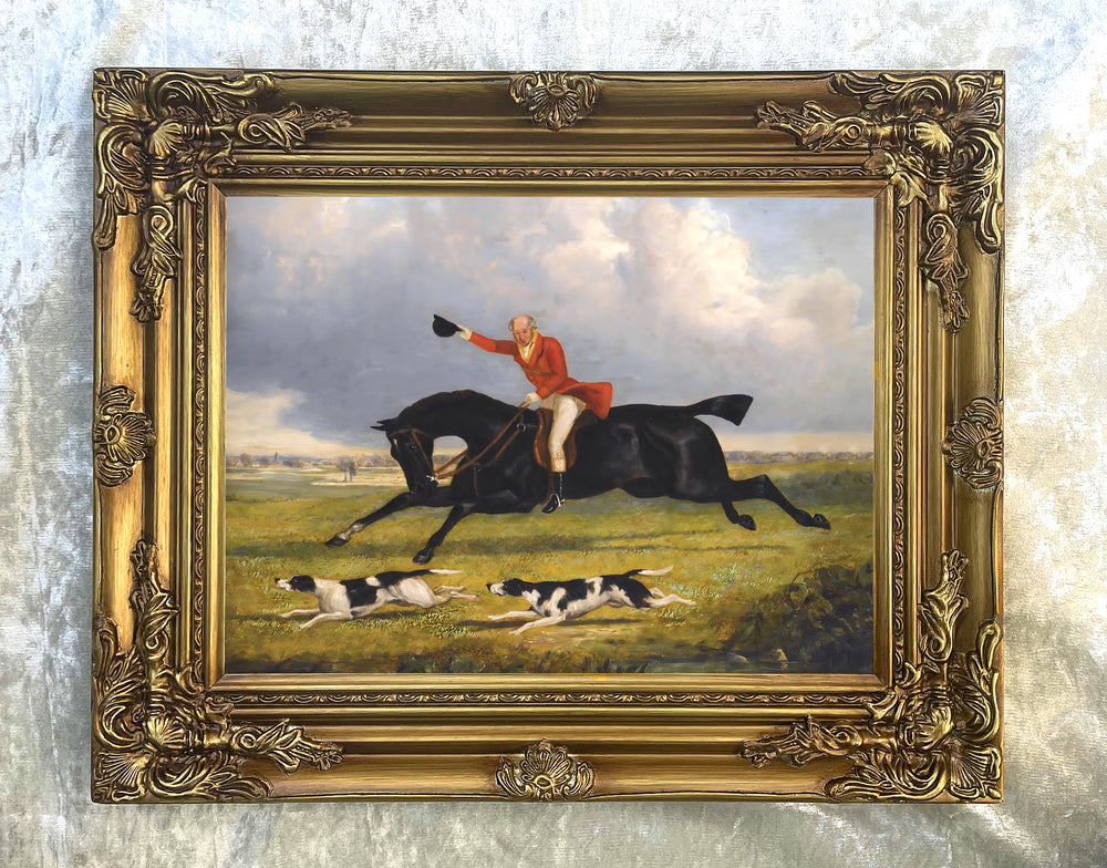 Oleograph on Canvas of a Huntsman & Hounds after J.F.Herring