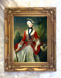 Exquisite Oleograph on Canvas - Portrait of an C18th Lady