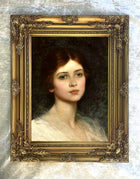 Fine Portrait of an Edwardian Lady - Lithograph on Canvas in a Rococo Frame