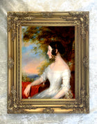 Gilt Framed Oleograph - Portrait of a Victorian Lady