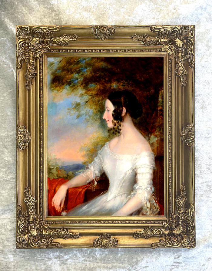 Gilt Framed Oleograph - Portrait of a Victorian Lady