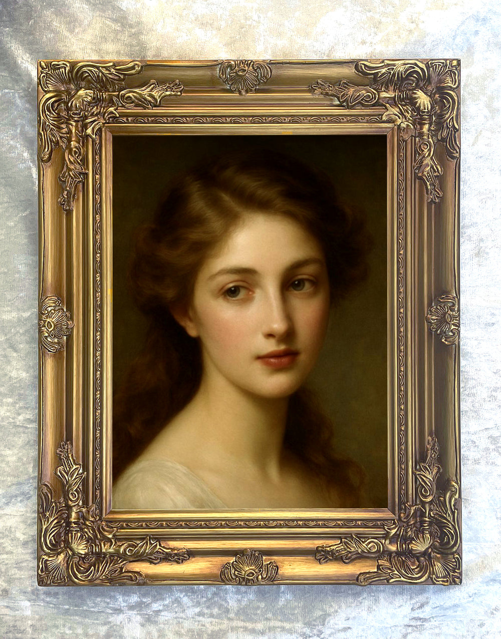 Fine Oleograph on Canvas - Portrait of an Elegant Edwardian Beauty