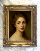 Fine Oleograph on Canvas - Portrait of an Elegant Edwardian Beauty
