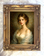 Fine Oleograph on Canvas - Portrait of an Elegant Edwardian Beauty