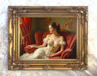 Fine Oleograph on Canvas - Portrait of a seated Elegant Edwardian Lady