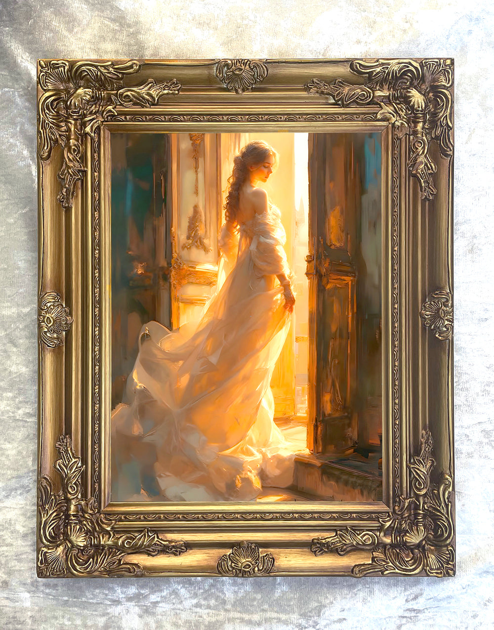 Fine Oleograph on Canvas - Portrait of a Lady in Sunlight