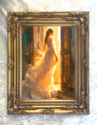 Fine Oleograph on Canvas - Portrait of a Lady in Sunlight
