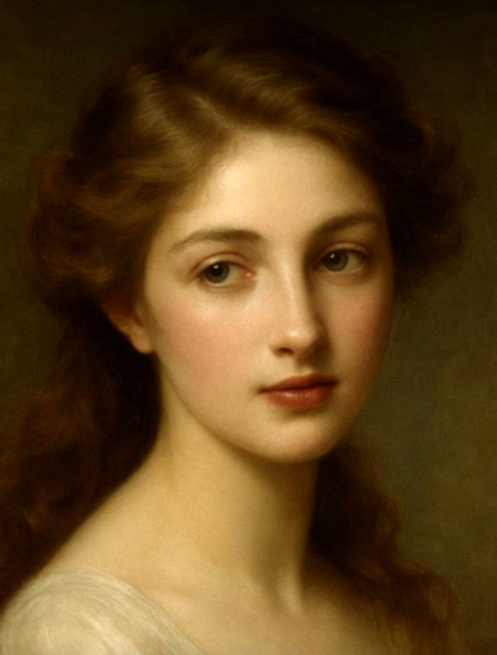 Fine Oleograph on Canvas - Portrait of an Elegant Edwardian Beauty