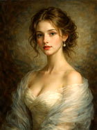 Fine Oleograph on Canvas - Portrait of an Elegant Edwardian Beauty