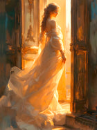 Fine Oleograph on Canvas - Portrait of a Lady in Sunlight