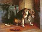 Fine Oleograph on Canvas - Portrait of a Hound "Suspense" aft. Edwin Landseer