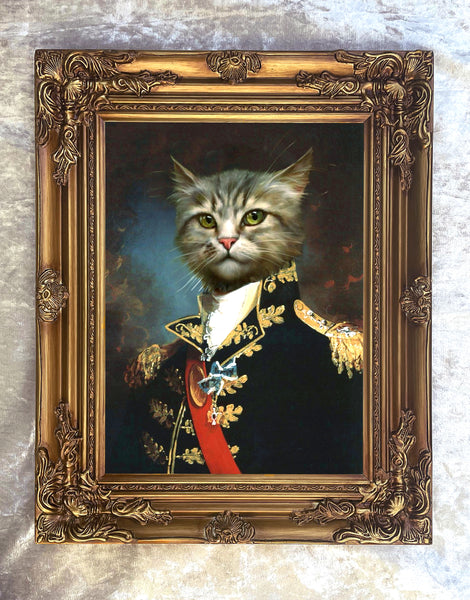 A High Ranking Officer- Lithograph of a Military Character Cat