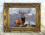 Fine Oleograph on Canvas Portrait of "Monarch of the Glen" aft. Landseer