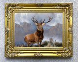 Fine Oleograph on Canvas Portrait of "Monarch of the Glen" aft. Landseer