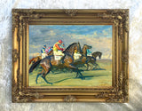 Fine Lithograph on Stretched Canvas of "After The Start at Newmarket" - Alfred Munnings