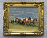 Oleograph on Canvas "Before the Start at Newmarket" after Munnings