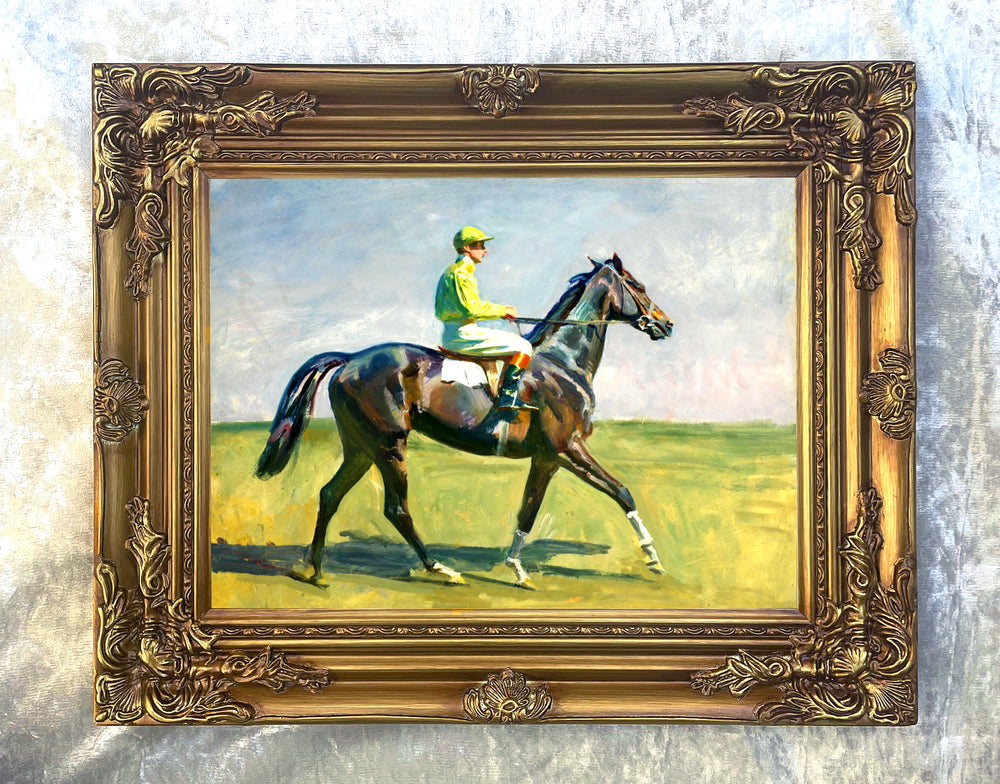Oleograph on Canvas of a Racehorse after A.J.Munnings