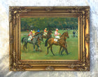 Fine Oleograph on Canvas of Racehorses "Going out at Kempton" aft. Munnings