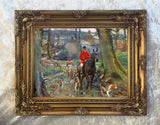 Fine Ornate Framed Oil Painting Print on Canvas - Huntsmen & Hounds aft. Alfred Munnings