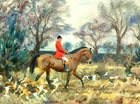 Oleograph on Canvas of a Huntsman & Hounds aft Alfred Munnings