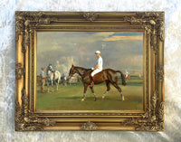 Fine Oleograph on Canvas of a Polo Player after A.J.Munnings