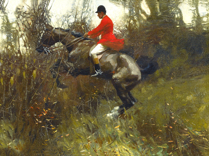 Fine Oleograph on Canvas of a Huntsman 