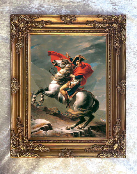 Exquisite Oleograph on Canvas - Portrait of a Napoleon on Marengo