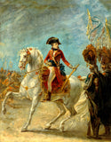 Napoleon on Marengo - Superb Full length Portrait Oleograph on Canvas