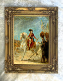 Napoleon on Marengo - Superb Full length Portrait Oleograph on Canvas