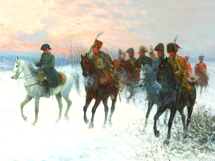 Fine Oleograph on Canvas of Napoleon - The Russian Campaign 1812
