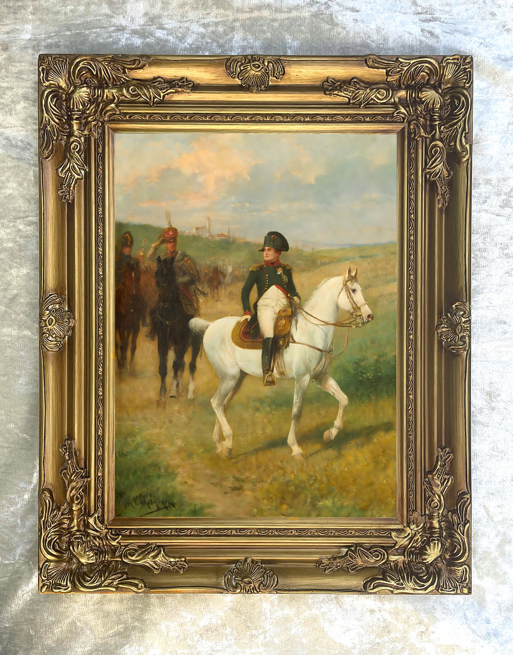 Fine Oleograph on Canvas of Napoleon on Marengo 1812
