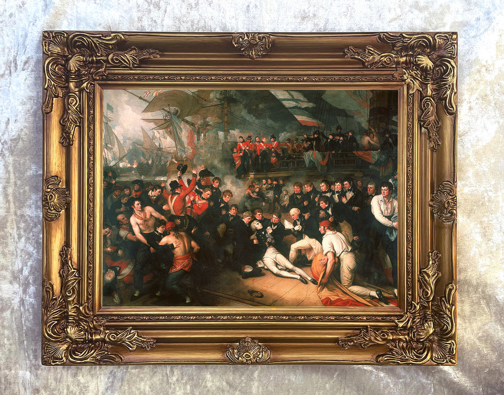 Fine Oleograph on Canvas - The Death of Nelson aft. Benjamin West