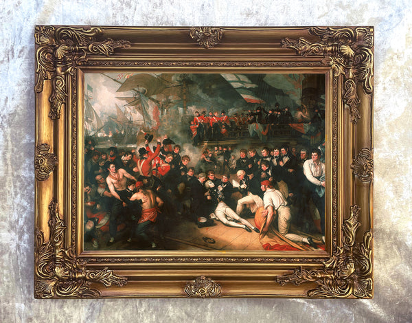 Fine Oleograph on Canvas - The Death of Nelson aft. Benjamin West