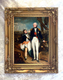 Large Gilt Framed Oleograph Portrait of Lord Nelson