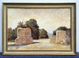 Fabulous Large Vintage English Impressionist School Oil on Canvas - Haystacks by John Clarke SOLD