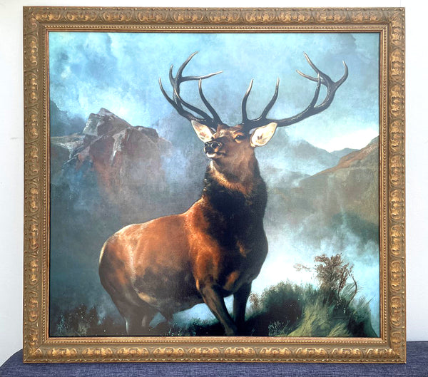 Fabulous Large Oleograph on Canvas - Monarch of the Glen SOLD