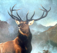 Fabulous Large Oleograph on Canvas - Monarch of the Glen SOLD