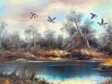 Fine Vintage Mid C20th Oil on Canvas Board - Mallards Rising SOLD