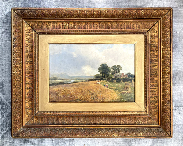 Superb C19th Victorian Norwich School Oil on Canvas - "The Harvesters" 1877 SOLD