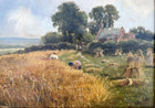 Superb C19th Victorian Norwich School Oil on Canvas - "The Harvesters" 1877 SOLD
