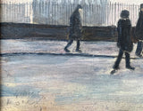 Excellent early C20th Oil Sketch of Figures in an Industrial Street Scene - Circ. L.S.Lowry SOLD