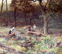 Superb C19th Victorian Watercolour - Figures in a Woodland Landscape - circ Myles Birket Foster (1825-1899)