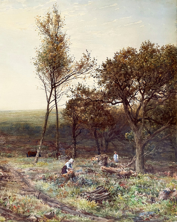 Superb C19th Victorian Watercolour - Figures in a Woodland Landscape - circ Myles Birket Foster (1825-1899) SOLD