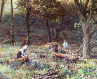 Superb C19th Victorian Watercolour - Figures in a Woodland Landscape - circ Myles Birket Foster (1825-1899)